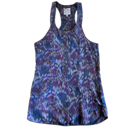 Joe's Jeans The Shirt Sheer Grey Purple Long Tank Silk XS Summer - Picture 1 of 6